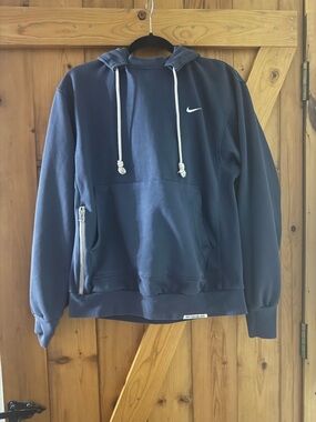Nike standard issue dri fit Dark Navy Pullover Hoodie with White Label